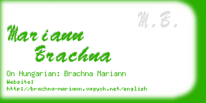 mariann brachna business card